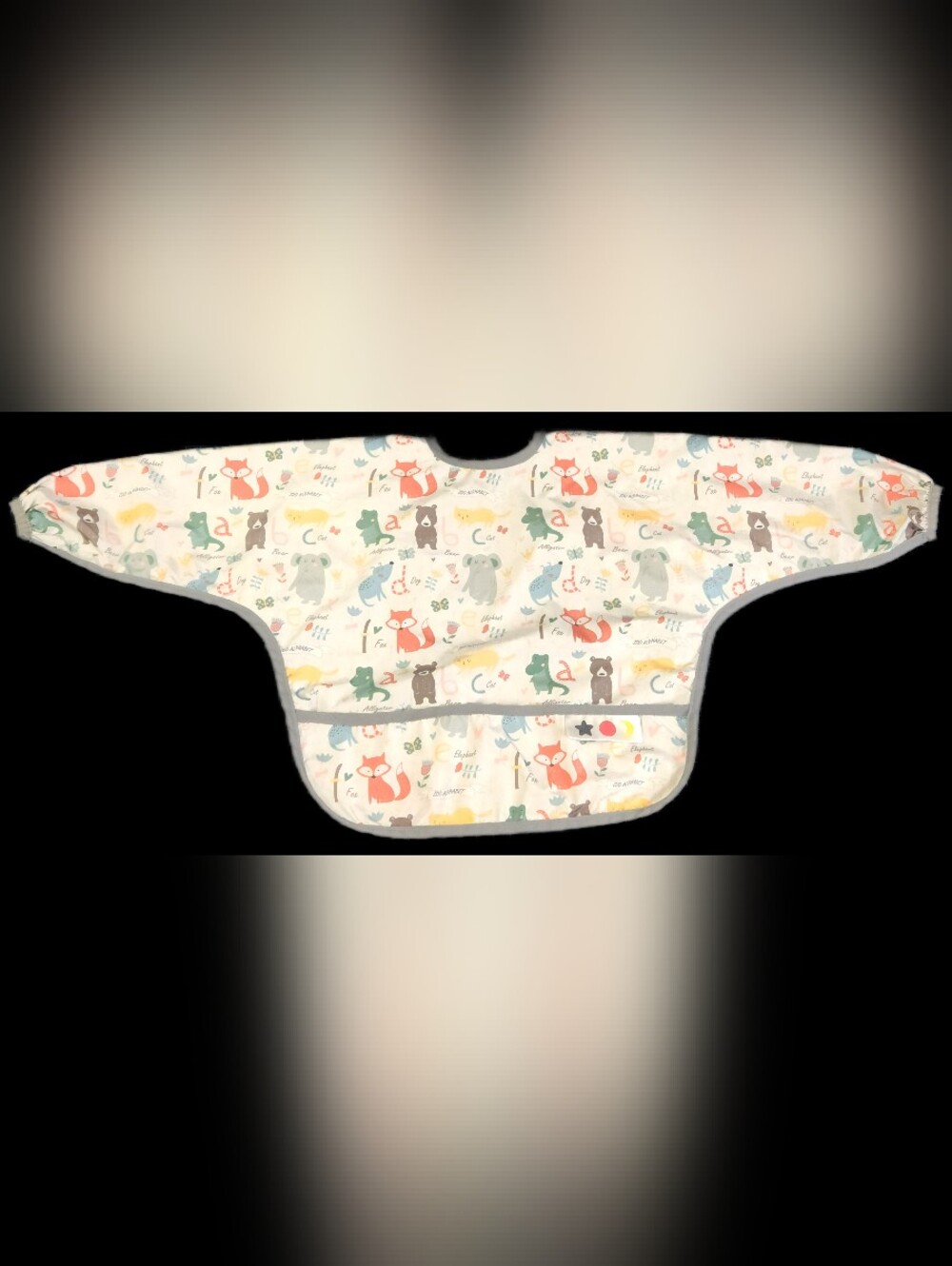 # KIN49 Kids Unbranded Waterproof Bib with Fox & Animal Print - Cream Multicolor